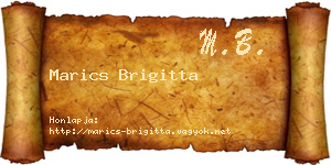 Marics Brigitta névjegykártya